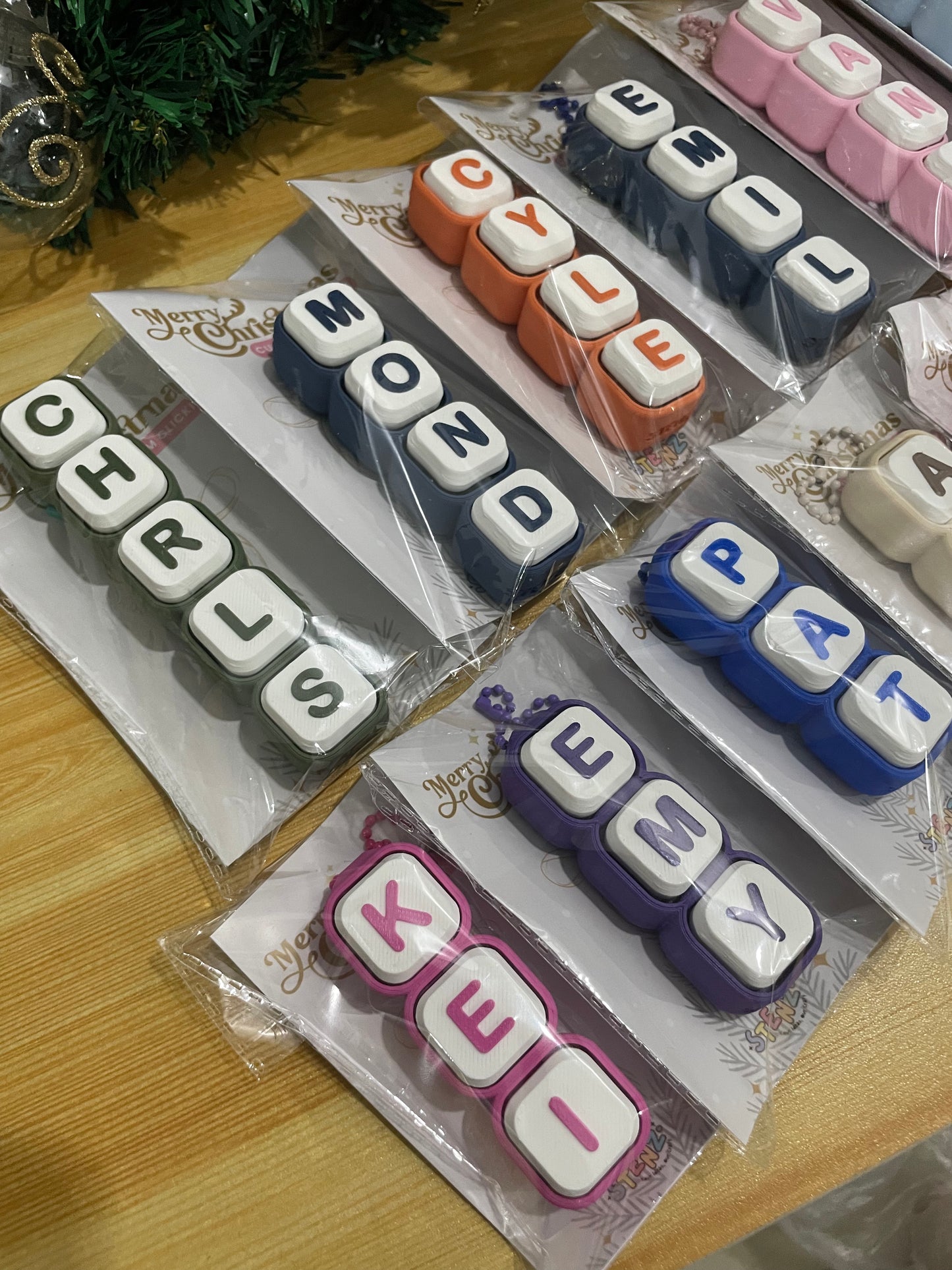 Letter Clicker Fidget | Square, Hexagon | Made-to-Order