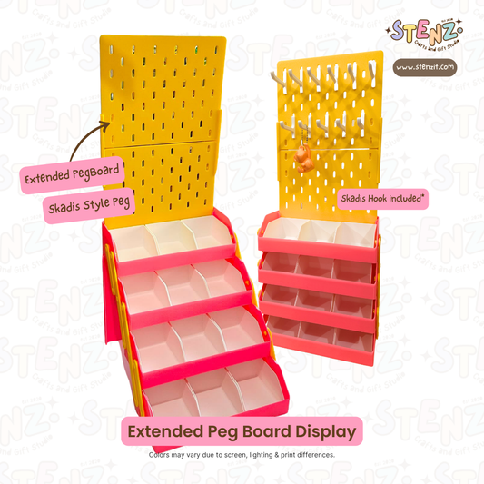Portable Collapsible Display | Extended Peg Board with Baskets