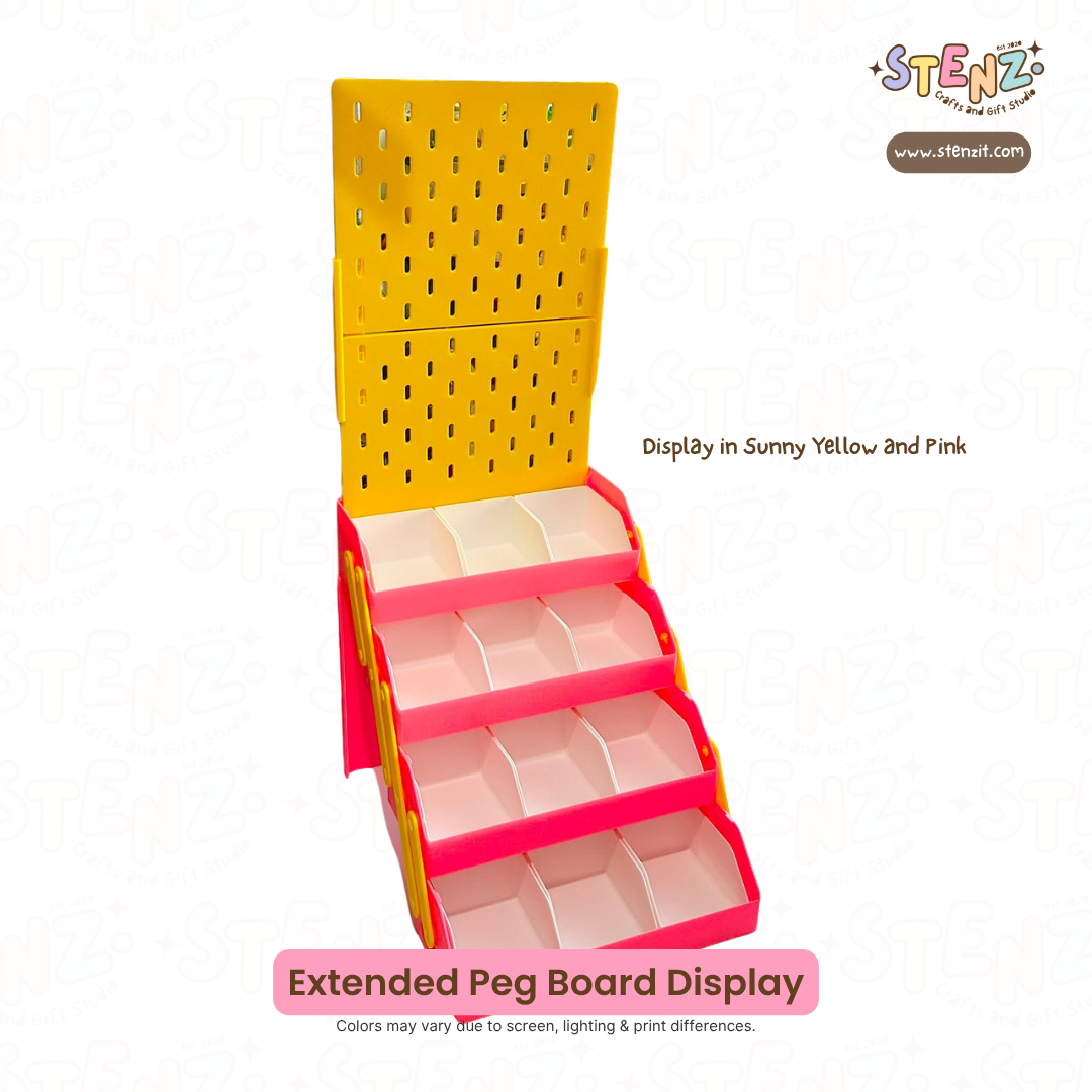 Portable Collapsible Display | Extended Peg Board with Baskets
