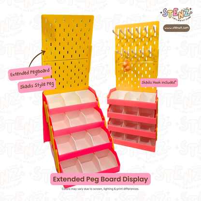 Portable Collapsible Display | Extended Peg Board with Baskets